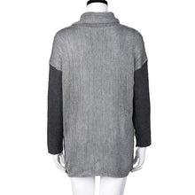 Women Casual Knitted Sweater Patchwork Turtleneck Loose Pullovers Sweater Knitted Tops pull femme IMY66