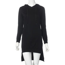 Women Casual Sweatshirt Dress Loose Hooded Double Split Hoodie Pullover Pockets Sweater vestidos femininos IMY66