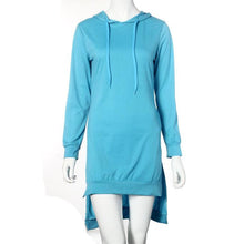 Women Casual Sweatshirt Dress Loose Hooded Double Split Hoodie Pullover Pockets Sweater vestidos femininos IMY66