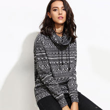 Women Casual T-Shirts Sweatershirts Long Sleeve Printed Turtleneck Tops Tee Shirt femme Camisetas Feminina IMY66