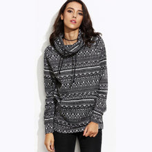 Women Casual T-Shirts Sweatershirts Long Sleeve Printed Turtleneck Tops Tee Shirt femme Camisetas Feminina IMY66