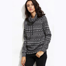 Women Casual T-Shirts Sweatershirts Long Sleeve Printed Turtleneck Tops Tee Shirt femme Camisetas Feminina IMY66