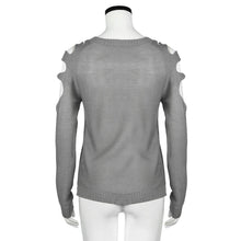 Women Clothing Sexy Off Shoulder Long Sleeve Knitted Sweater Jumper Knitwear Outwear Pullovers IMY66