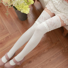Women Girl Over Knee Socking Leg Warmer Soft Cotton Lace Socks Thigh High socks Sexy Sockings For Women IMY66