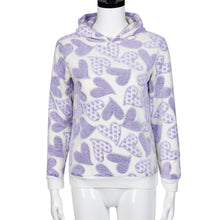 Women Hearts Print Hoodie Sweatshirt Jumper Sweater Hooded Pullover Long Sleeve Fleece camisetas y tops IMY66