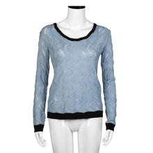 Women Knitted Sweater Back Button Hollow Long Sleeve Round Neck Jumper Knitwear Pullovers Tops IMY66