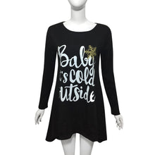 Women Casual Dress Long Sleeve Round Neck Letter Printed Mini Dress Tees Shirts Dress vestidos femininos IMY66