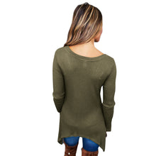 Women Casual Knitted Sweater Long Sleeve V-neck Loose Irregular Top Shirt Jumper Knitwear Pullovers pull femme IMY66