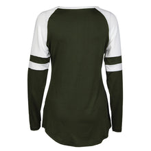 Women Casual Letter Print Striped Splicing T-Shirts O Neck Long Sleeve T-Shirt Tops T-Shirt femme camiseta mujer IMY66