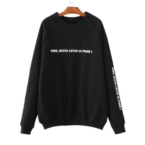 Women Casual Loose Sweatshirt Letter Print Long Sleeve Hoodies Blouse Sweatshirt Pullover Blusas feminina IMY66