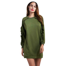 Women Casual Sweatershirt Pullover Fringe Tops Long sleeve Round Sleeve Sweatshirt Tee-Shirt femme camiseta mujer IMY66