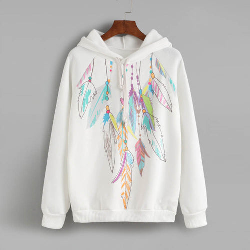 Women Casual Sweatshirt Printed Round Neck Hedging Hoody Hoodies Tops tee shirt femme camisetas mujer IMY66