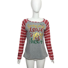 Women Casual T-Shirts Long Sleeve Round Neck Striped Joyful Tops Tee Shirt femme Camisetas Feminina IMY66