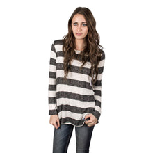 Women Casual T-Shirts Striped Button Round Neck Loose Long Sleeve Pullover Tee Shirts camisetas y tops Female IMY66