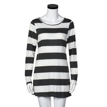 Women Casual T-Shirts Striped Button Round Neck Loose Long Sleeve Pullover Tee Shirts camisetas y tops Female IMY66