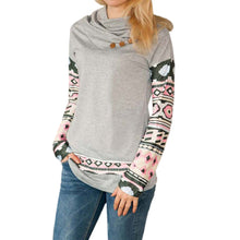 Women Casual T-Shirts Sweatshirt Womens Long Sleeve Geometry Print Hoodie Jumper Hooded Pullover camisetas y tops IMY66