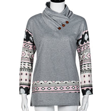 Women Casual T-Shirts Sweatshirt Womens Long Sleeve Geometry Print Hoodie Jumper Hooded Pullover camisetas y tops IMY66