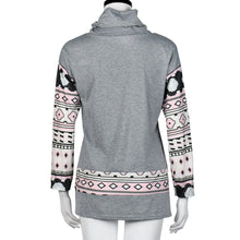 Women Casual T-Shirts Sweatshirt Womens Long Sleeve Geometry Print Hoodie Jumper Hooded Pullover camisetas y tops IMY66