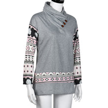 Women Casual T-Shirts Sweatshirt Womens Long Sleeve Geometry Print Hoodie Jumper Hooded Pullover camisetas y tops IMY66