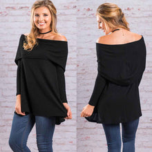 Women Clothing Sexy Off The Shoulder Irregular Loose Long Sleeve Casual Tops Tee Shirts camisas femininas IMY66