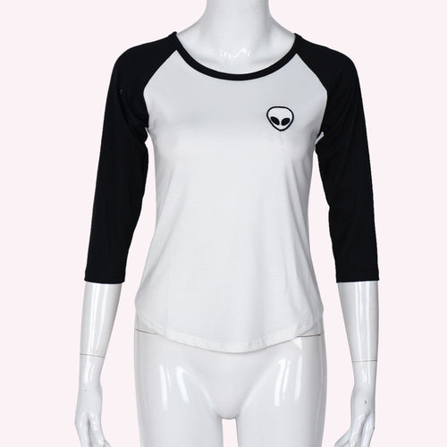 Women Clothing T-Shirts Casual Half Sleeve 3d Print Aliens Crop Tops Tee Shirt Tops camisetas y tops IMY66