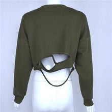 Women Crop Tops Casual Long Sleeve Hollow Hole Sweatshirt Jumper Sweater s Pullover Tops Camisetas Feminina IMY66