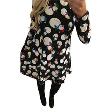 Women Dress Print Swing Dress Ladies Long Sleeve Flared Party Mini Dresses Vestidos femininos IMY66