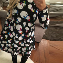 Women Dress Print Swing Dress Ladies Long Sleeve Flared Party Mini Dresses Vestidos femininos IMY66