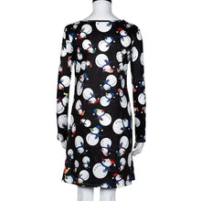 Women Dress Print Swing Dress Ladies Long Sleeve Flared Party Mini Dresses Vestidos femininos IMY66