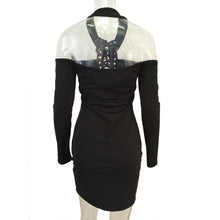 Women Dress Lace Up Style Sexy Off Shoulder Bandage Bodycon Long Sleeve Party Mini Dress vestido feminino IMY66