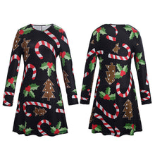 Women Dress Ladies Casual Print Swing Dress Long Sleeve Flared Party Dresses vestidos femininos IMY66