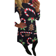 Women Dress Ladies Casual Print Swing Dress Long Sleeve Flared Party Dresses vestidos femininos IMY66