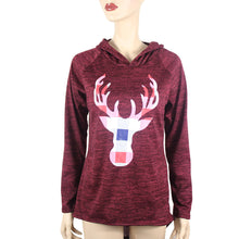 Women Hooded Sweatshirt Plaid Reindeer Hoodie Sweatshirt Pullovers T-Shirts camisetas y tops IMY66