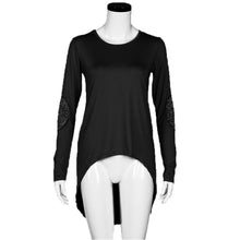 Women Irregular Long Sleeve Tops Patch Sleeve Round Neck Shirt Blouse Blusas femininas vetement femme IMY66