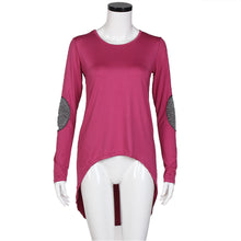 Women Irregular Long Sleeve Tops Patch Sleeve Round Neck Shirt Blouse Blusas femininas vetement femme IMY66