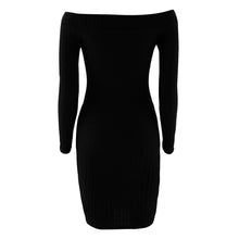 Women Knitted Sweater Dress Lady Sexy Off Shoulder Package Hip Pencil Long Maxi Dress vestidos femininos IMY66