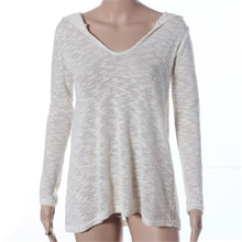 Women Knitted Sweaters Womens Sexy V Neck Long Sleeve Hooded Knitwear Shirt Casual Loose Tops Pullover pull femme IMY66