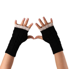 Women Lace Wool Arm Warmers Fingerless Gloves Button Knitted Mitten Long Gloves guantes tactical gloves IMY66