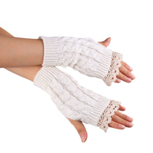 Women Lace Wool Arm Warmers Fingerless Gloves Button Knitted Mitten Long Gloves guantes tactical gloves IMY66