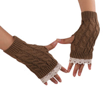 Women Lace Wool Arm Warmers Fingerless Gloves Button Knitted Mitten Long Gloves guantes tactical gloves IMY66
