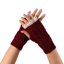 Women Lace Wool Arm Warmers Fingerless Gloves Button Knitted Mitten Long Gloves guantes tactical gloves IMY66