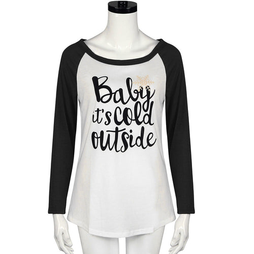 Women Letter Printing Splicing T-Shirts Casual Long Sleeve Round Neck Shirt Tops Tee Shirt femme camisetas y tops IMY66