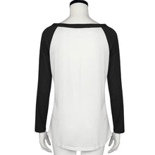 Women Letter Printing Splicing T-Shirts Casual Long Sleeve Round Neck Shirt Tops Tee Shirt femme camisetas y tops IMY66