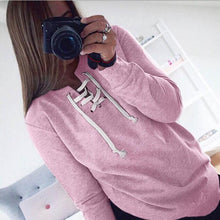 Women Long Sleeve Sweatershirts Solid Casual Lace-up Pullover Tee Shirts femme camisetas y tops IMY66