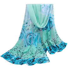 and Women Scarf Beautiful Rose Pattern Chiffon Shawl Wrap Wraps Scarf Scarves Bufandas Large Size IMY66