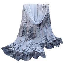 and Women Scarf Beautiful Rose Pattern Chiffon Shawl Wrap Wraps Scarf Scarves Bufandas Large Size IMY66