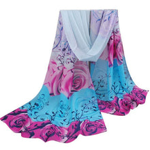 and Women Scarf Beautiful Rose Pattern Chiffon Shawl Wrap Wraps Scarf Scarves Bufandas Large Size IMY66