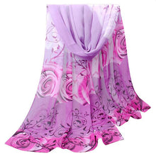 and Women Scarf Beautiful Rose Pattern Chiffon Shawl Wrap Wraps Scarf Scarves Bufandas Large Size IMY66