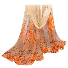 and Women Scarf Beautiful Rose Pattern Chiffon Shawl Wrap Wraps Scarf Scarves Bufandas Large Size IMY66