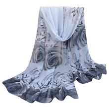 and Women Scarf Beautiful Rose Pattern Chiffon Shawl Wrap Wraps Scarf Scarves Bufandas Large Size IMY66